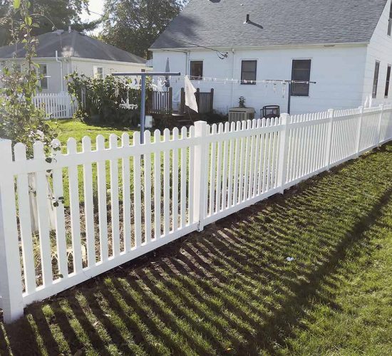 4 White Vinyl Dog Eared Picket Fence